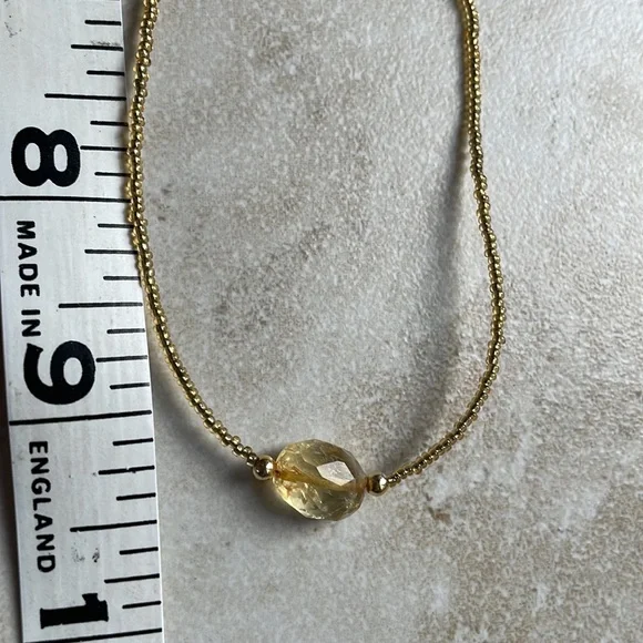 citrine gemstone necklace seed beads necklace - Picture 11 of 16